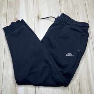 Nike Tech Men's Fleece Jogger Pants Black Size XXL Slim Fit Logo Comfort Stretch